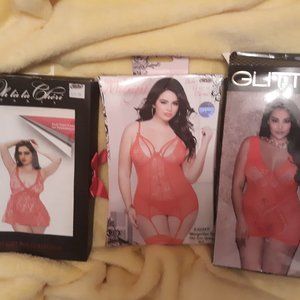 Red lingerie  Queen Size trio